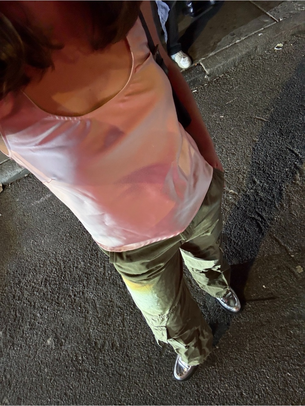 Satin Scoop Neck Tank Top in Soft Pink - Picture 3 of 3
